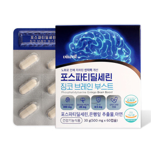 포스파티딜세린 징코 두뇌 은행추출물 기억력 영양제 60캡슐
